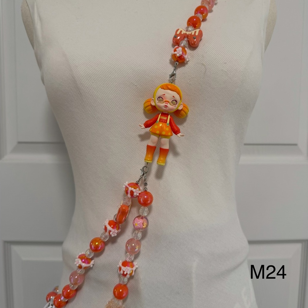 Handmade Crossbody Phone Strap with Figure Toy adjustable for Phone Lanyard,Bag